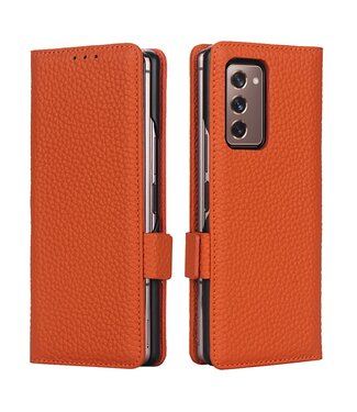 Oranje Litchee Bookcase Hoesje Samsung Galaxy Z Fold2