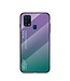 Paars / Groen Gradient Hybrid Hoesje voor de Samsung Galaxy M31