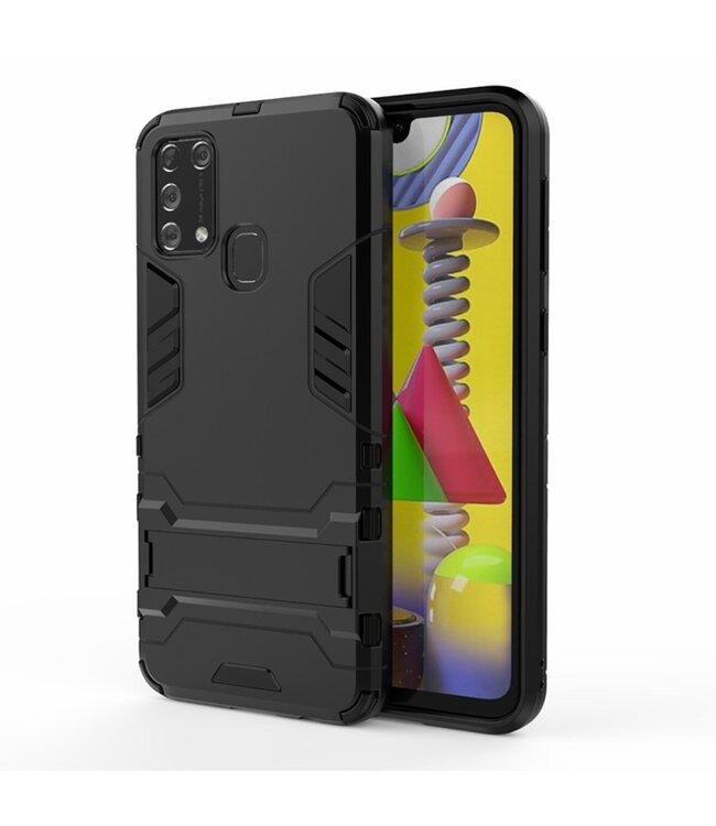 Zwart 2-in-1 Hybrid Hoesje voor de Samsung Galaxy M31