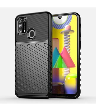 Zwart Strepen TPU Hoesje Samsung Galaxy M31