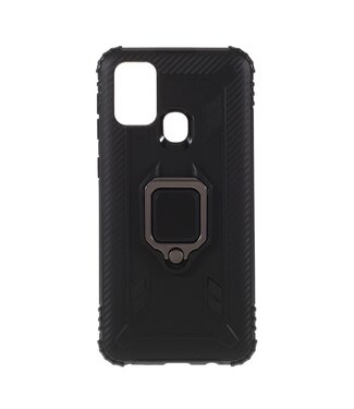 Zwart Ring Kickstand TPU Hoesje Samsung Galaxy M31