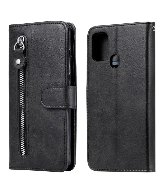 Zwart Wallet Bookcase Hoesje voor de Samsung Galaxy M31