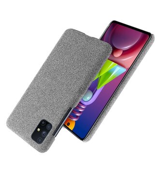 Grijs Stoffen Hardcase Hoesje Samsung Galaxy M51