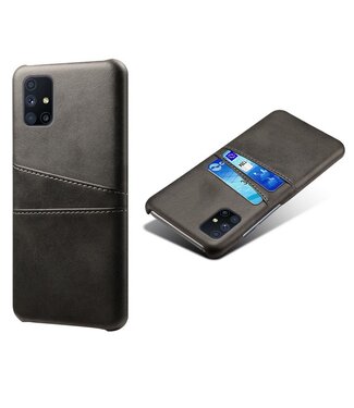 Zwart Pasjeshouder Faux Lederen Hoesje Samsung Galaxy M51