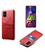 Rood Pasjeshouder Faux Lederen Hoesje voor de Samsung Galaxy M51