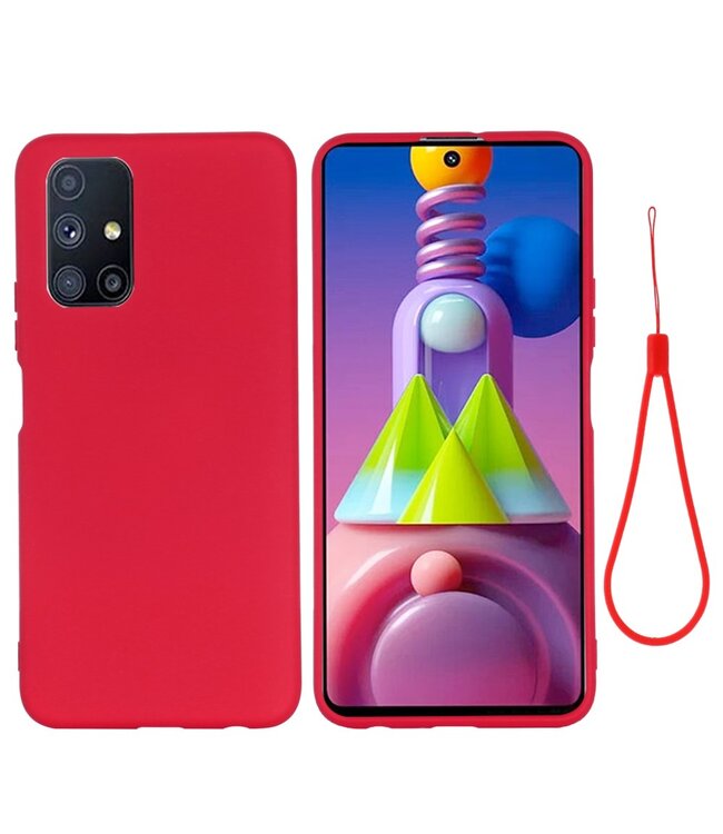 Rood Siliconen Hoesje voor de Samsung Galaxy M51