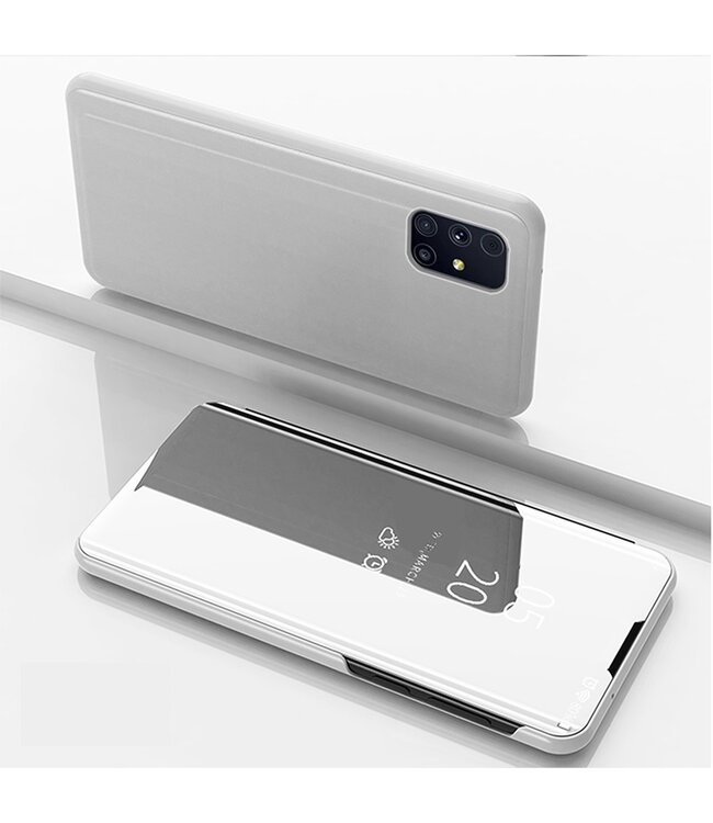 Zilver Spiegel Bookcase Hoesje voor de Samsung Galaxy M31s