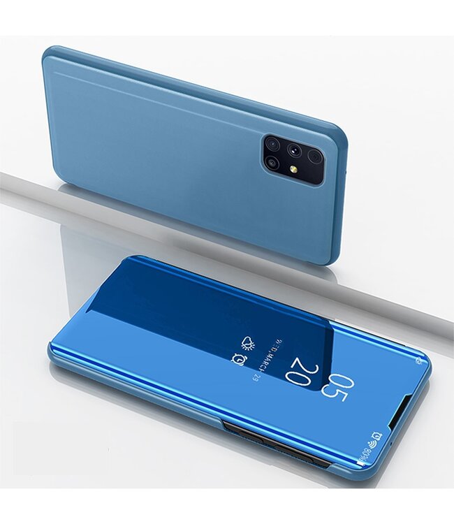 Blauw Spiegel Bookcase Hoesje voor de Samsung Galaxy M31s