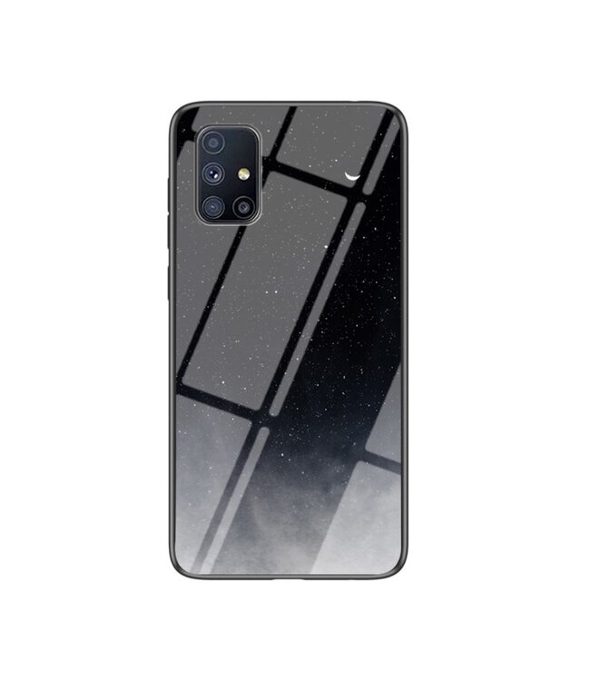 Zwart Sterrenhemel Hybrid Hoesje voor de Samsung Galaxy M31s