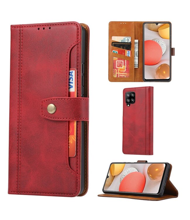 Rood Wallet Bookcase Hoesje voor de Samsung Galaxy A42