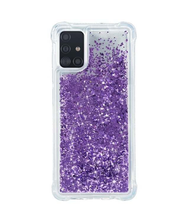 Paars Glitter TPU Hoesje voor de Samsung Galaxy A71