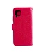 Rood Bloem Bookcase Hoesje voor de Samsung Galaxy A42 (5G)