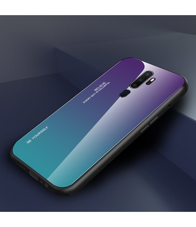 Paars / Blauw Gradient Hybrid Hoesje voor de Oppo A5 (2020) / A9 (2020)