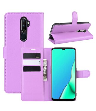 Paars Litchee Bookcase Hoesje Oppo A5 (2020) / A9 (2020)