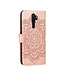 Rosegoud Mandala Bloem Bookcase Hoesje voor de Oppo A5 (2020) / A9 (2020)