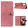 Khazneh Roze Faux Lederen Bookcase Hoesje voor de Oppo A53 / A53s