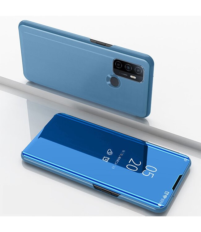 Blauw Spiegel Bookcase Hoesje voor de Oppo A53 / A53s