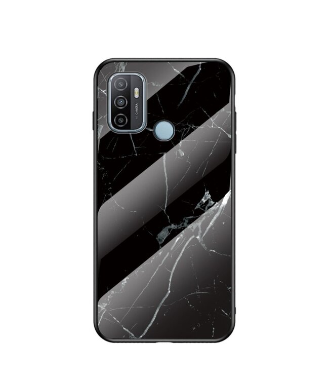 Zwart Marmer Design Hardcase Hoesje voor de Oppo A53 / A53s