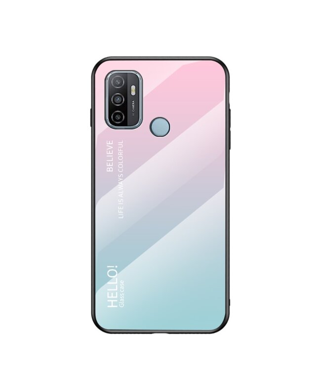 Roze / Blauw Gradient Hardcase Hoesje voor de Oppo A53 / A53s