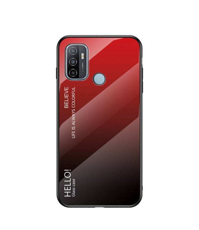 Rood / Zwart Gradient Hardcase Hoesje voor de Oppo A53 / A53s