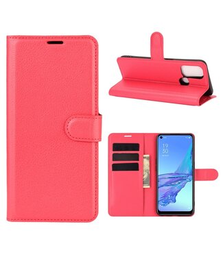 Rood Litchee Bookcase Hoesje Oppo A53 / A53s