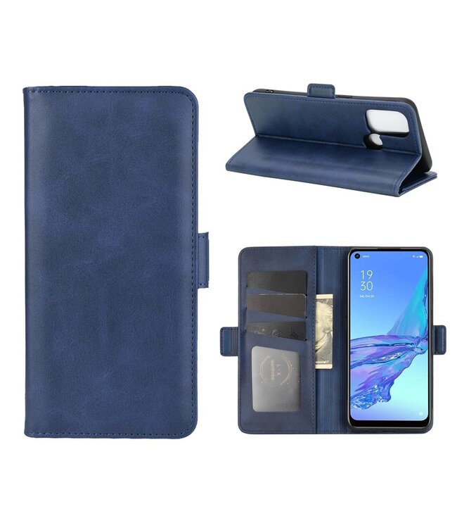 Blauw Bookcase Hoesje voor de Oppo A53 / A53s