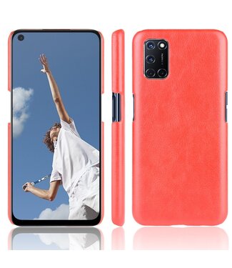 Rood Litchee Faux Lederen Hoesje Oppo A52 / A72 / A92