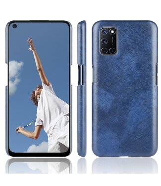 Blauw Litchee Faux Lederen Hoesje Oppo A52 / A72 / A92