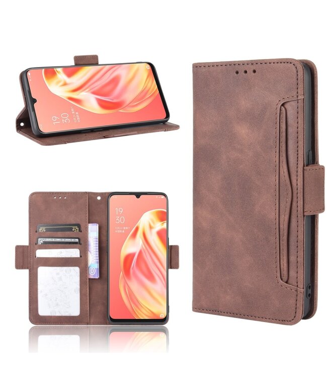 Bruin Bookcase Hoesje voor de Oppo Reno3 / A91