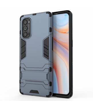 Blauwgrijs 2-in-1 Hybrid Hoesje Oppo Reno4 Pro 5G