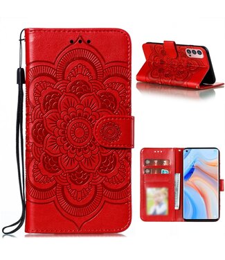 Rood Bookcase Hoesje Oppo Reno4 Pro 5G