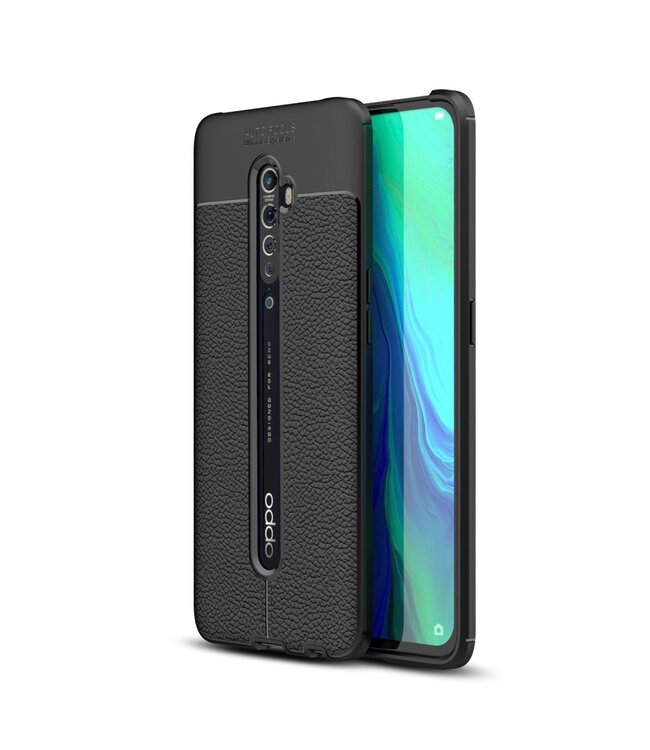 Zwart Litchee TPU Hoesje voor de Oppo Reno2