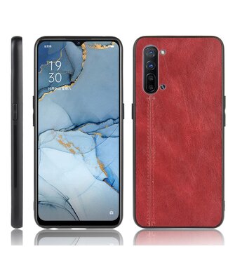 Rood Faux Lederen Hybrid Hoesje Oppo Find X2 Lite