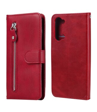 Rood Wallet Bookcase Hoesje Oppo Find X2 Lite