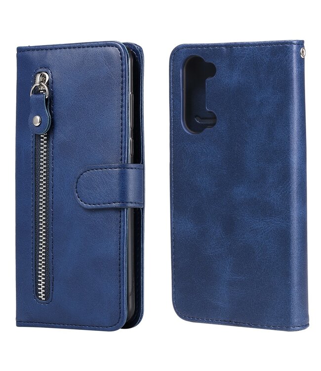 Blauw Wallet Bookcase Hoesje voor de Oppo Find X2 Lite