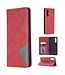 Rood Geometrisch Patroon Bookcase Hoesje voor de Oppo Find X2 Lite