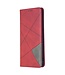 Rood Geometrisch Patroon Bookcase Hoesje voor de Oppo Find X2 Lite