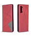 Rood Geometrisch Patroon Bookcase Hoesje voor de Oppo Find X2 Lite