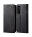 Zwart Stoffen Bookcase Hoesje voor de Oppo Find X2 Pro