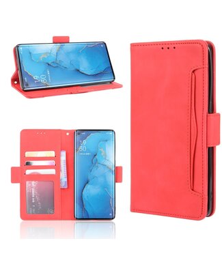 Rood Wallet Bookcase Hoesje Oppo Reno3 Pro / Find X2 Neo