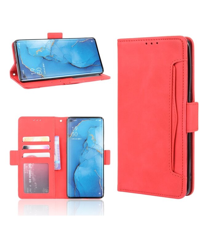 Rood Wallet Bookcase Hoesje voor de Oppo Reno3 Pro / Find X2 Neo