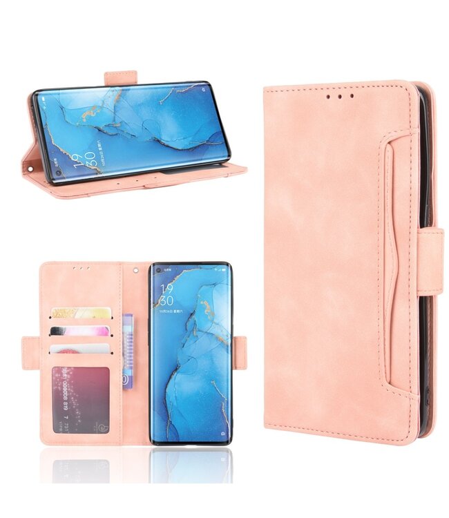 Roze Portemonnee Bookcase Hoesje voor de Oppo Reno3 Pro / Find X2 Neo