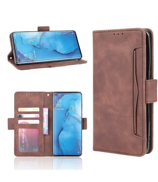 Bruin Pasjeshouder Bookcase Hoesje Oppo Reno3 Pro / Find X2 Neo