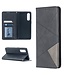 Zwart Geometrisch Patroon Bookcase Hoesje voor de Oppo Reno3 Pro / Find X2 Neo