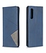 Blauw Geometrisch Patroon Bookcase Hoesje voor de Oppo Reno3 Pro / Find X2 Neo