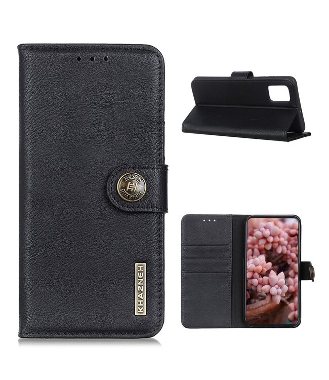 Khazneh Khazneh Zwart Wallet Stand Bookcase Hoesje voor de OnePlus 8T