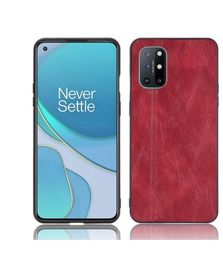 Ksq Rood Lederen Hybrid Hoesje OnePlus 8T