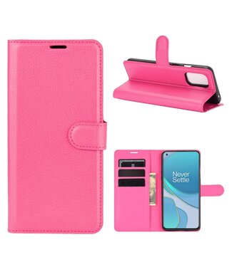 Roze Litchee Bookcase Hoesje OnePlus 8T