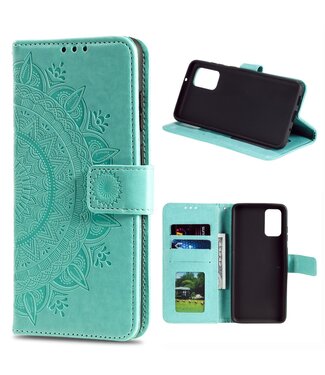 Turquoise Bloem Bookcase Hoesje OnePlus 8T