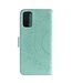 Turquoise Bloem Bookcase Hoesje voor de OnePlus 8T